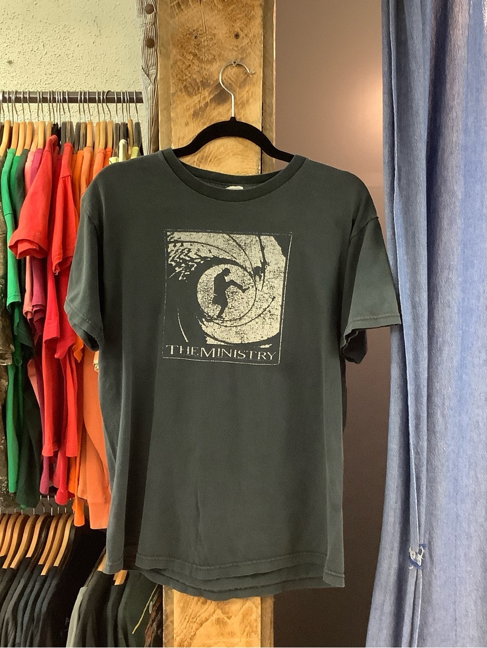 Vintage “the ministry” graphic washed black t-shirt